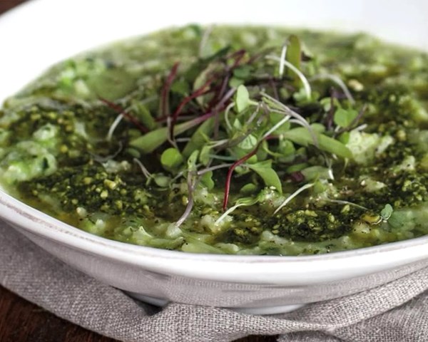 Pea, spinach & Parmesan risotto 