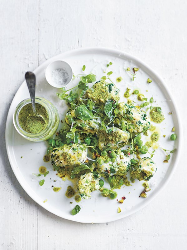 Pea, spinach and ricotta gnocchi