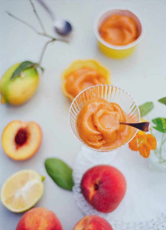 Peach & basil sorbet