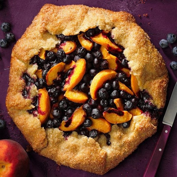 Peach & blueberry galette
