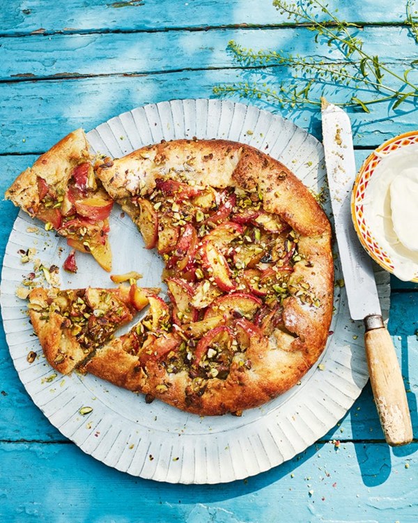 Peach & pistachio galette