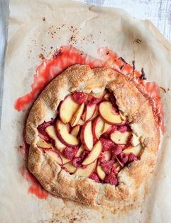 Peach & raspberry whole-wheat crostata