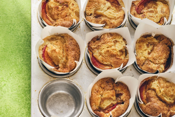 Peach & soured cream muffins