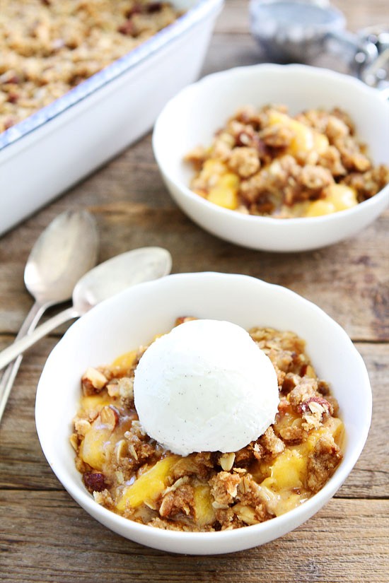 Peach almond crisp