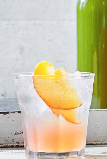 Peach and basil cordial
