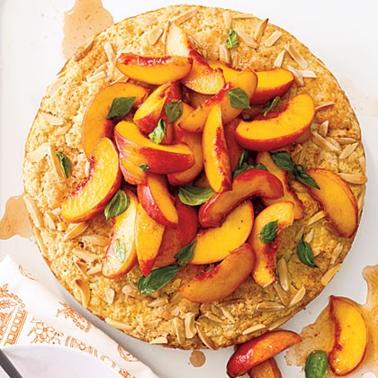 Peach and basil shortcake