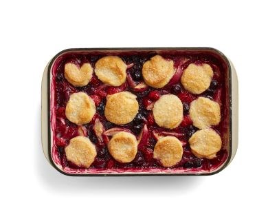 Peach and berry cobbler