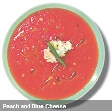 Peach and blue cheese (watermelon soup)