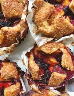 Peach and blueberry crostatas