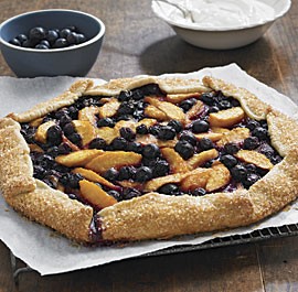 Peach and blueberry galette
