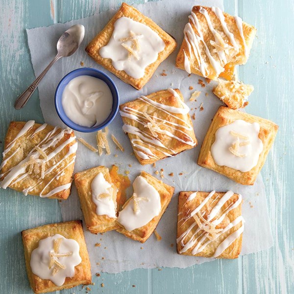 Peach and candied ginger pastries