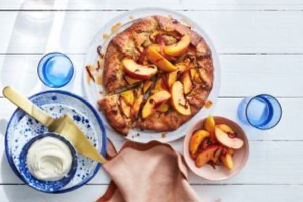 Peach and chilli galette with pistachio frangipane