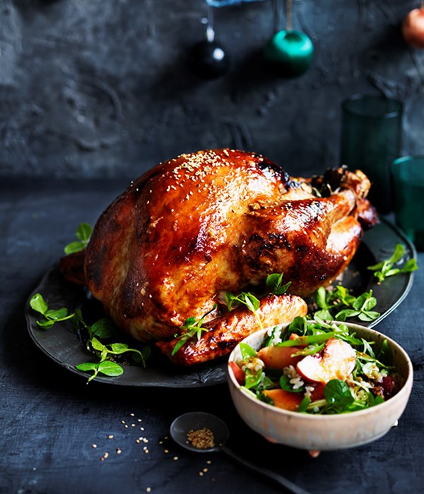 Peach and ginger roast turkey
