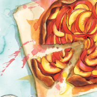 Peach and hazelnut galette