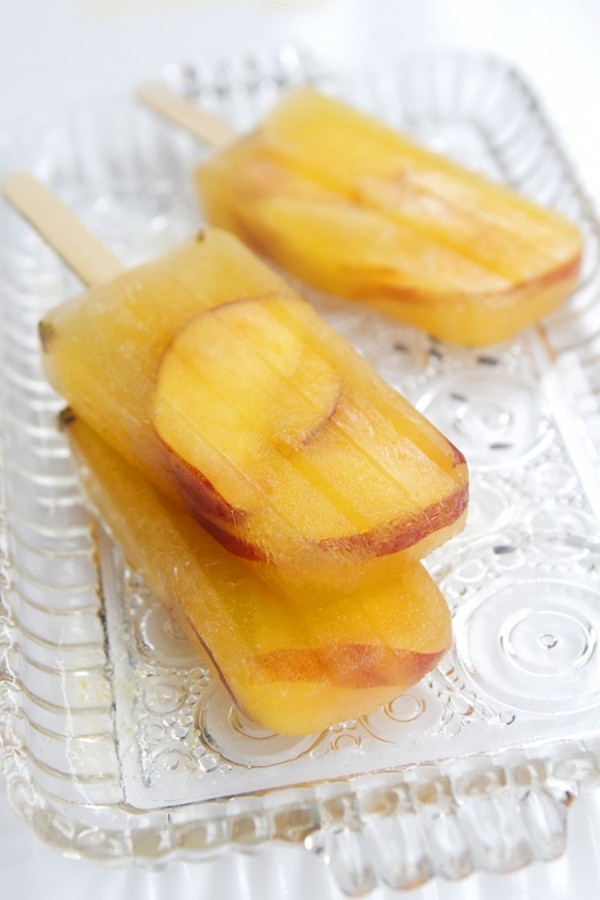 Peach and lavender sangria popsicles