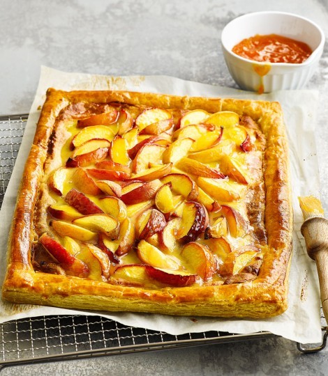 Peach and marzipan tart