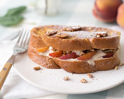Peach and pecan French toast