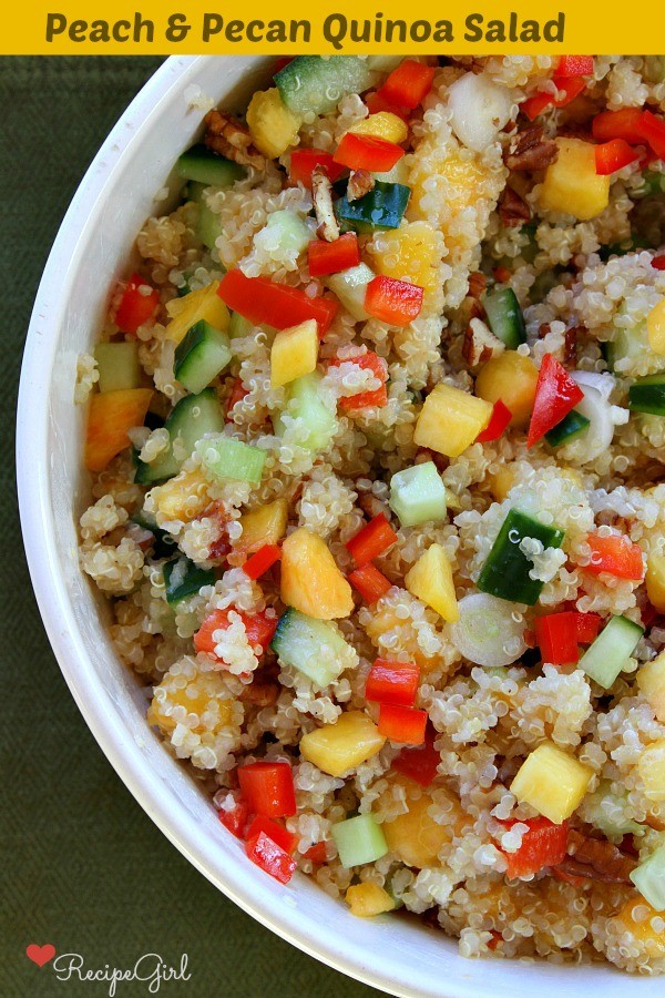 Peach and pecan quinoa salad