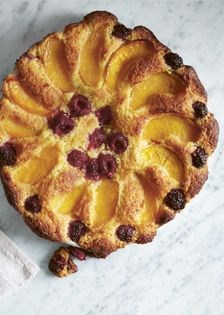 Peach and raspberry ‘panic’ pudding