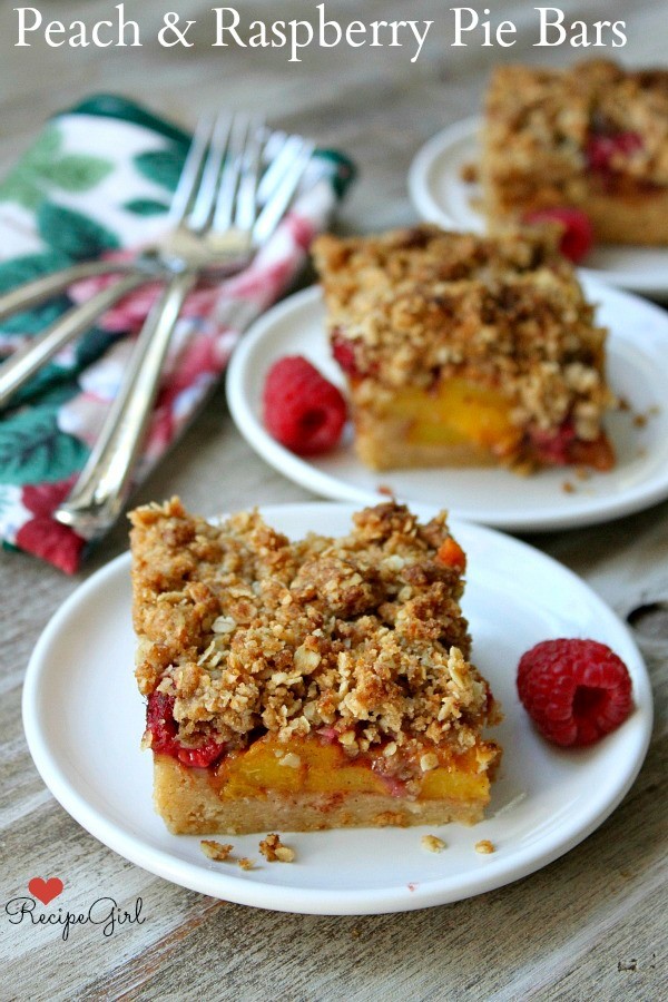 Peach and raspberry pie bars