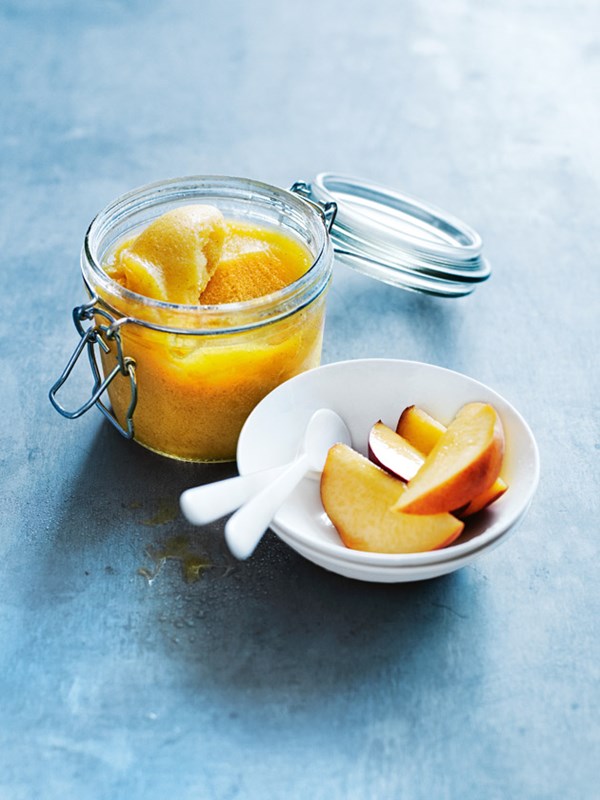 Peach and vanilla sorbet