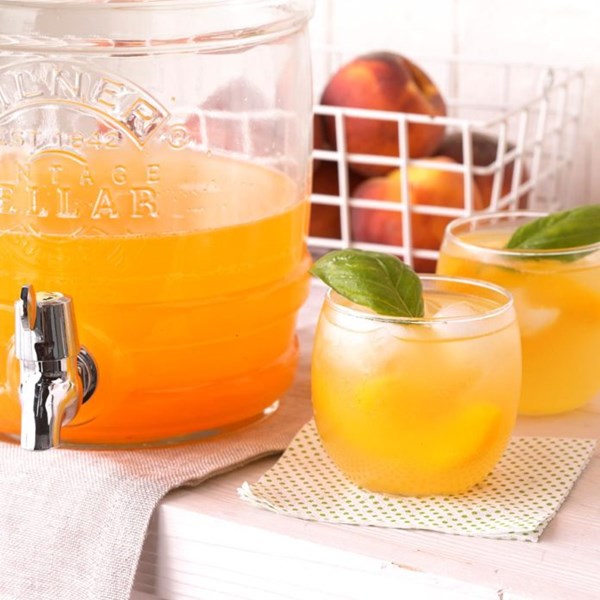 Peach-basil cooler