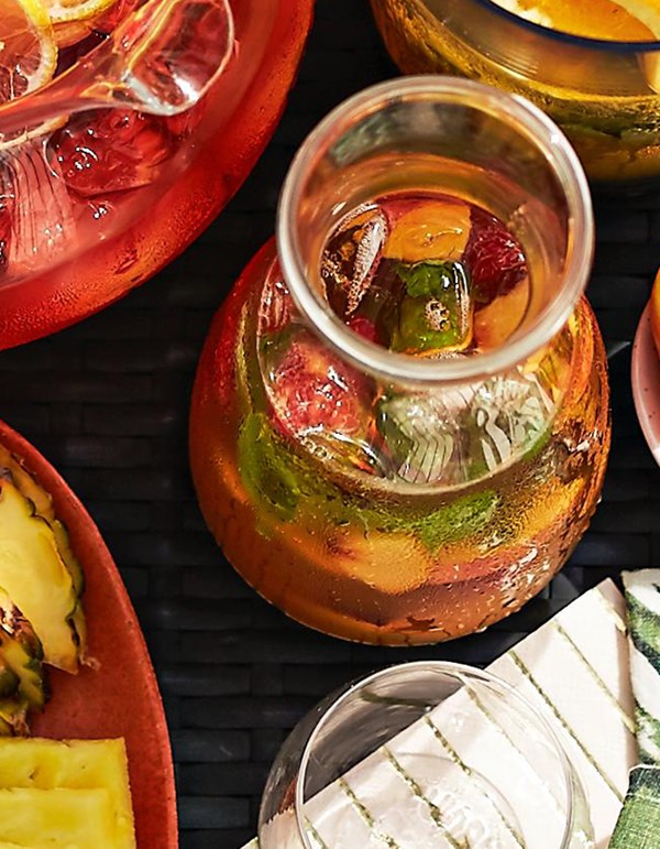 Peach-basil rosé sangria