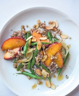 Peach, bean & almond salad
