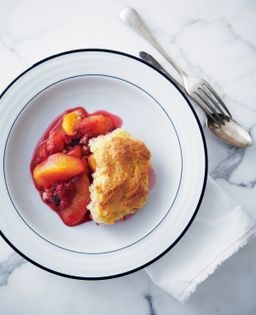 Peach berry cobbler
