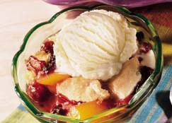 Peach berry crumble