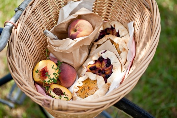Peach, blueberry & lemon thyme galettes