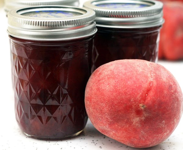 Peach blueberry lemon verbena jam 