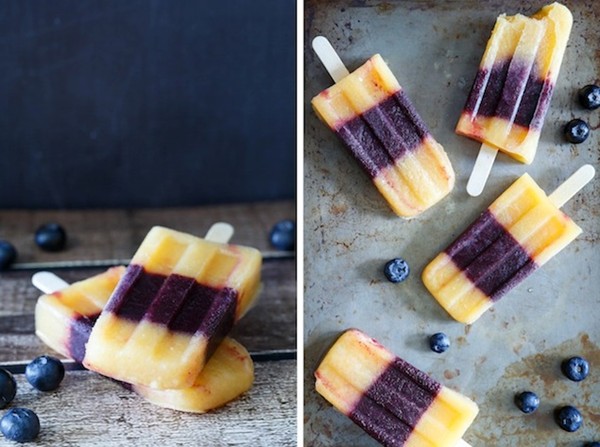 Peach blueberry margarita popsicles