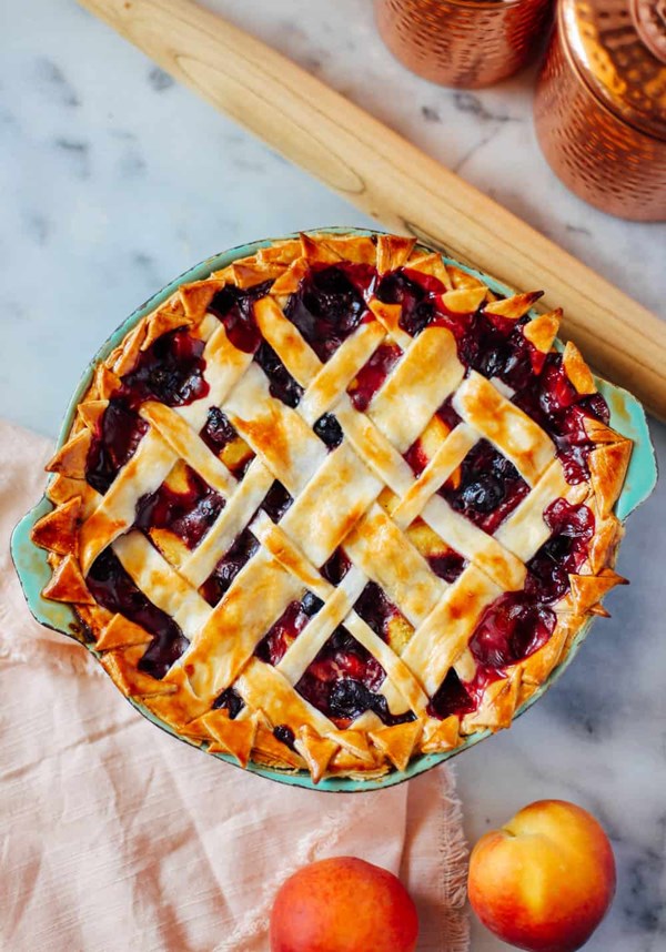 Peach-blueberry pie