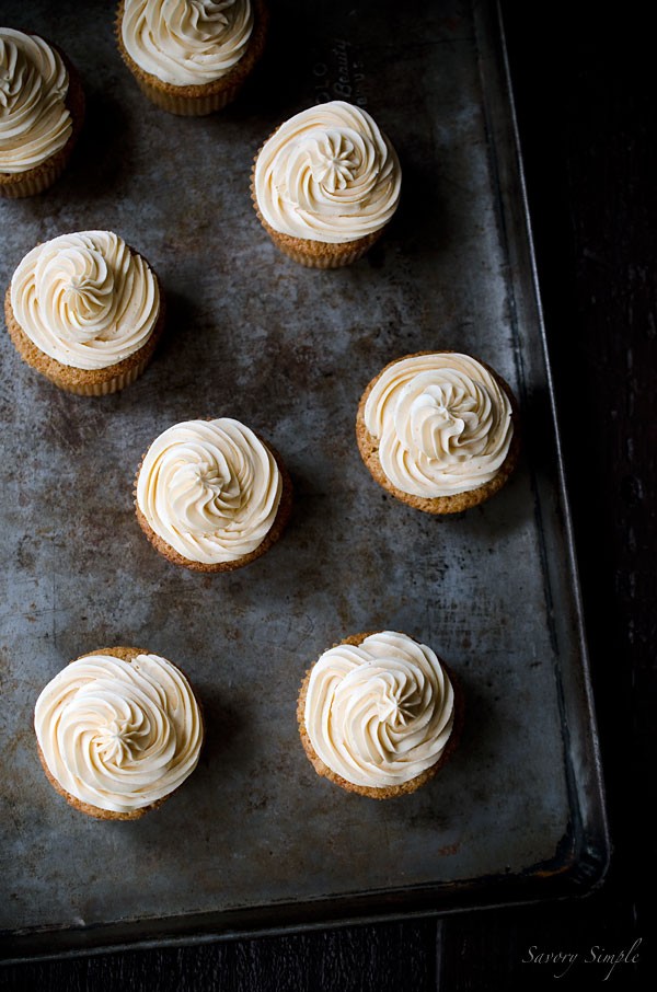 Peach bourbon cupcakes
