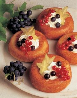 Peach brandy babas