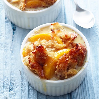 Peach bread pudding