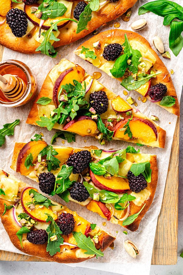 Peach Brie flatbread