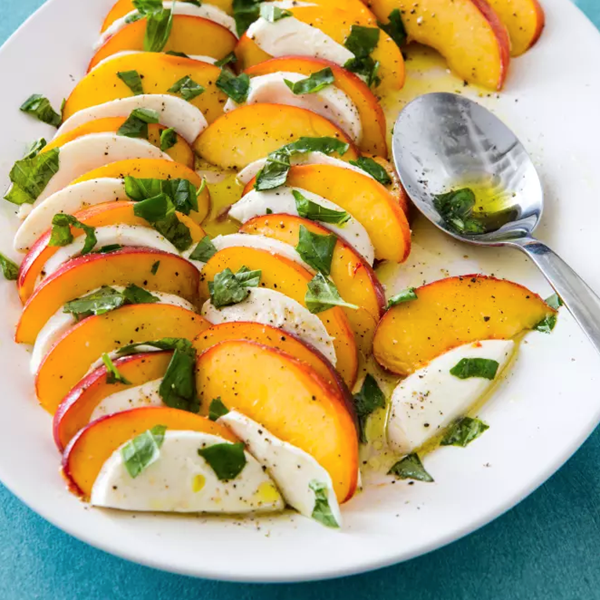 Peach Caprese salad