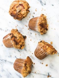Peach cardamom muffins