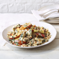 Peach, cauliflower and farro salad