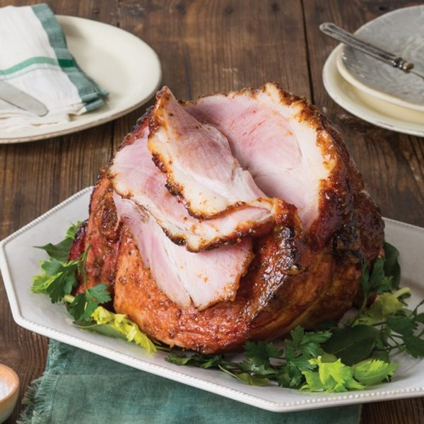 Peach chutney glazed ham