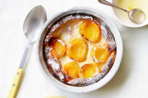 Peach clafoutis with Greek yogurt