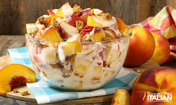 Peach cobbler cheesecake salad