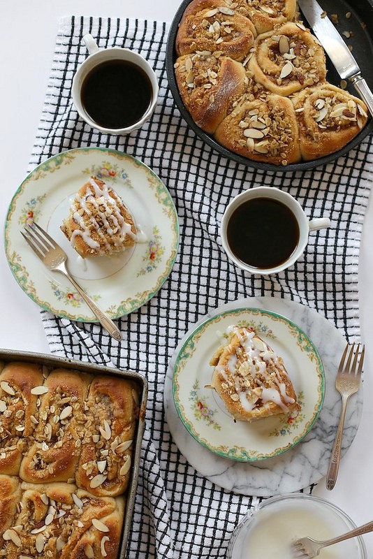 Peach cobbler cinnamon rolls