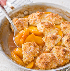 Peach cobbler for two