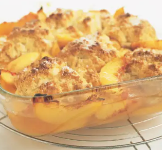 Peach cobbler with frozen peaches