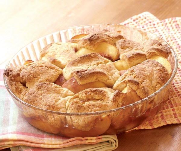 Peach cobbler with star anise