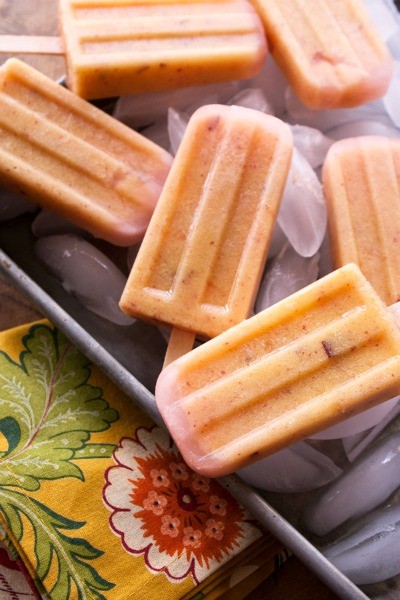 Peach-coconut paletas
