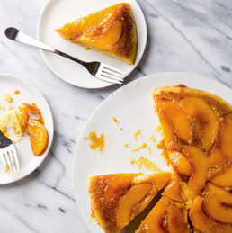 Peach cornmeal upside-down cake